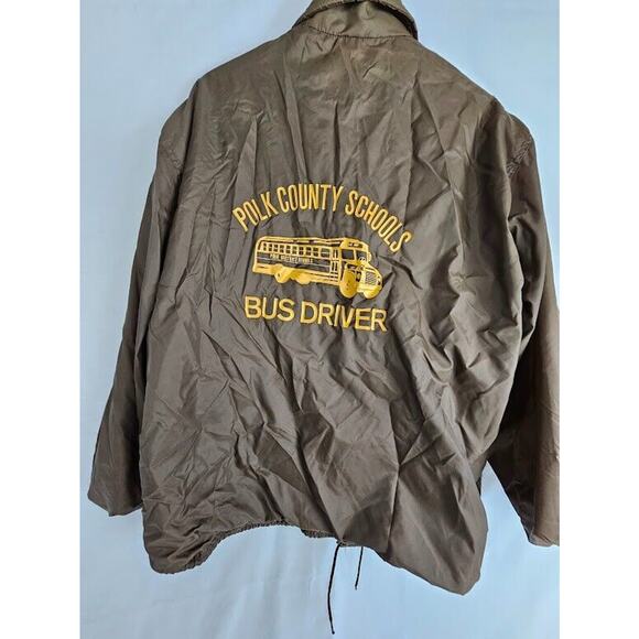VINTAGE Bus Driver Jacket XL Brown FLORIDA Polk County - Picture 3 of 5